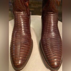 Lucchese Brown Exotic Leather Cowboy Boots